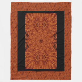 Wildblumen in Schwarz und Gold 18 Fleecedecke