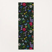 Wildblumen in schwarz yogamatte (Vorderseite)