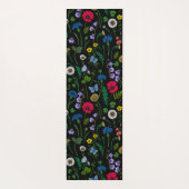 Wildblumen in schwarz yogamatte (Rückseite)