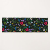 Wildblumen in schwarz yogamatte (Vorderseite (Horizontal))