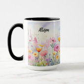 Wildblumen in Wasserfarbe Tasse, Sondergeschenk fü Tasse (Links)