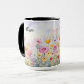 Wildblumen in Wasserfarbe Tasse, Sondergeschenk fü Tasse (Vorderseite Links)