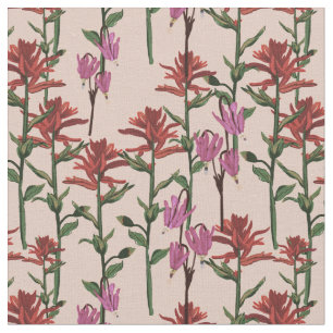 Wildblumen Indische Malerpinsel-Rose Stoff