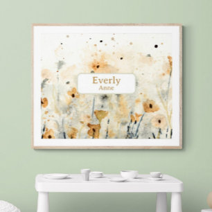 Wildblumen Individuelle Name Kinderzimmer Dekorati Poster