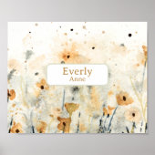 Wildblumen Individuelle Name Kinderzimmer Dekorati Poster (Vorne)