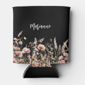 Wildblumen-individuelle Name-Skript Dosenkühler (Vorderseite)