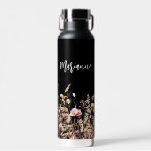 Wildblumen-individuelle Name-Skript Trinkflasche (Vorne)
