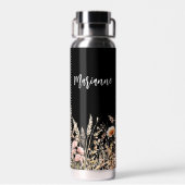 Wildblumen-individuelle Name-Skript Trinkflasche (Rückseite)