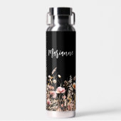 Wildblumen-individuelle Name-Skript Trinkflasche (Vorne)