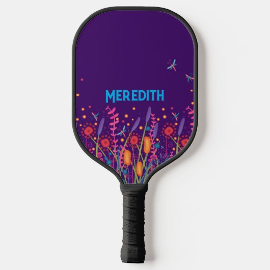 Wildblumen Inspirivity Beruflich Modern Fun Pickleball Schläger (Rückseite)