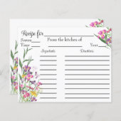 Wildblumen Iris Brautparty Rezept Karte (Vorne/Hinten)