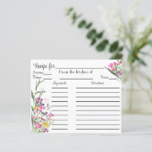 Wildblumen Iris Brautparty Rezept Karte (Stehend Vorderseite)