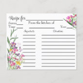 Wildblumen Iris Brautparty Rezept Karte (Vorderseite)