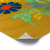 Wildblumen, japanische Zierkunst Poster (Ecke)