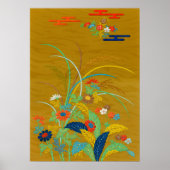 Wildblumen, japanische Zierkunst Poster (Vorne)