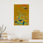Wildblumen, japanische Zierkunst Poster (Küche)