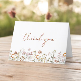 Wildblumen-Junggesellinnenabschied Floral Boho Gar Dankeskarte