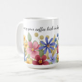 Wildblumen, Kaffee Zitat, Whimsical Floral | Kaffeetasse (Vorderseite Links)