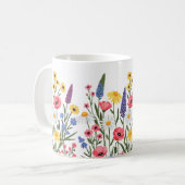 Wildblumen-Kaffeetasse: Vintage-Botanik-Blumen  Kaffeetasse (Vorderseite Links)