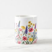 Wildblumen-Kaffeetasse: Vintage-Botanik-Blumen  Kaffeetasse (Mittel)