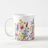 Wildblumen-Kaffeetasse: Vintage-Botanik-Blumen  Kaffeetasse (Links)