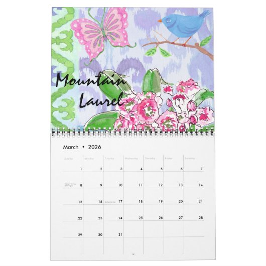 Wildblumen Kalender (Mär 2026)