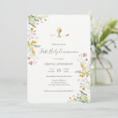 Wildblumen kalibrieren Erste Kommunion Einladung (Stehend Vorderseite)