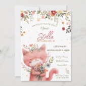 Wildblumen Katzengeburt Einladung (Vorderseite)