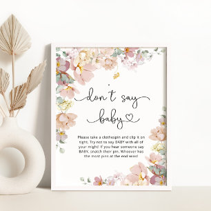 Wildblumen Kein Baby Duschgame Poster