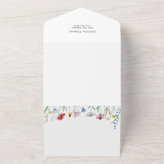 Wildblumen Kinderdusche All In One Einladung (Außenbereich)