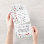 Wildblumen Kinderdusche All In One Einladung (Abreißen)