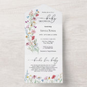 Wildblumen Kinderdusche All In One Einladung (Innen Boden)