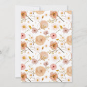 Wildblumen Kinderdusche, Baby im Blut Einladung (Rückseite)