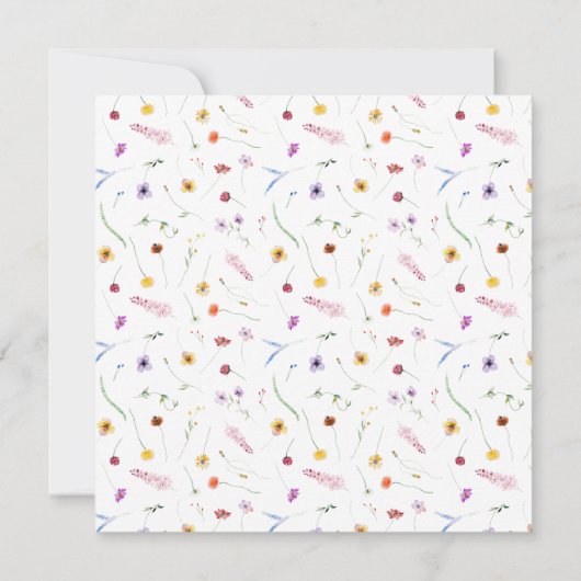 Wildblumen Kinderdusche Einladung (Rückseite)