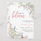 Wildblumen Kinderdusche Einladung (Vorne/Hinten)