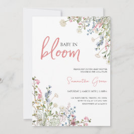 Wildblumen Kinderdusche Einladung