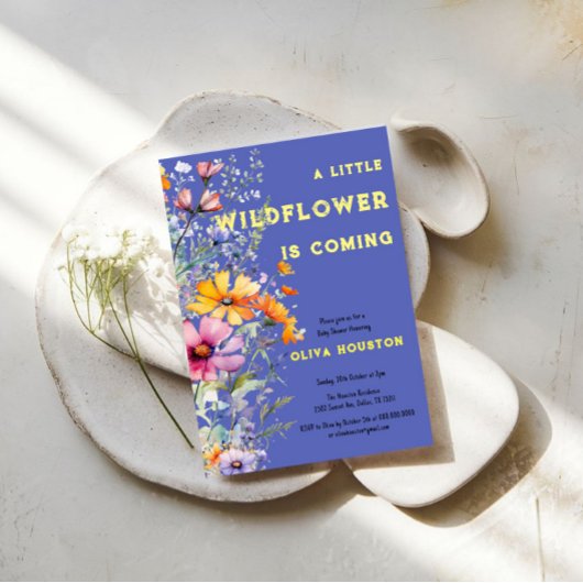 Wildblumen Kinderdusche Einladung