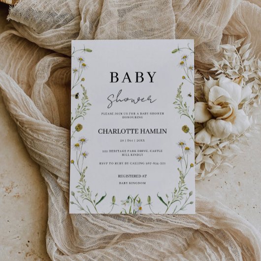 Wildblumen Kinderdusche Einladung