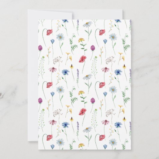 Wildblumen Kinderdusche Einladung (Rückseite)