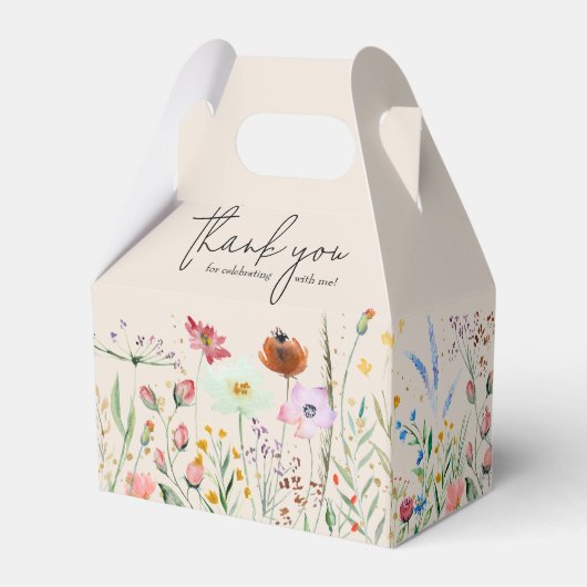 Wildblumen Kinderdusche Elfenbein Geschenkschachtel (Vorderseite)
