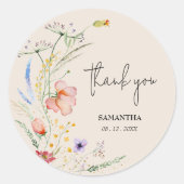 Wildblumen Kinderdusche Elfenbein Runder Aufkleber (Vorderseite)