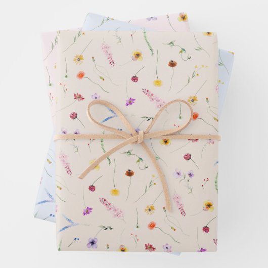 Wildblumen Kinderdusche Geschenkpapier Set (Beispiel)