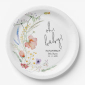 Wildblumen Kinderdusche Pappteller (Vorderseite)