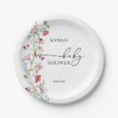 Wildblumen Kinderdusche Pappteller (Vorderseite)