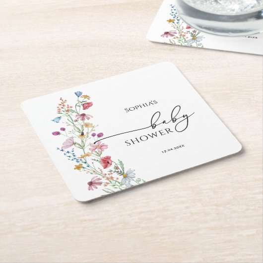 Wildblumen Kinderdusche Rechteckiger Pappuntersetzer (angewinkelt)