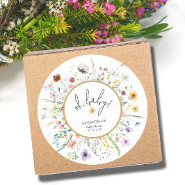 Wildblumen Kinderdusche Runder Aufkleber