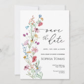 Wildblumen Kinderdusche Save The Date (Vorderseite)