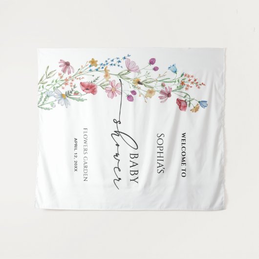 Wildblumen Kinderdusche Wandteppich (Vorderseite (Horizontal))