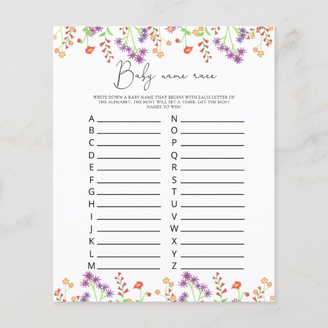 Wildblumen Kindernahrungsspiel (Vorderseite)