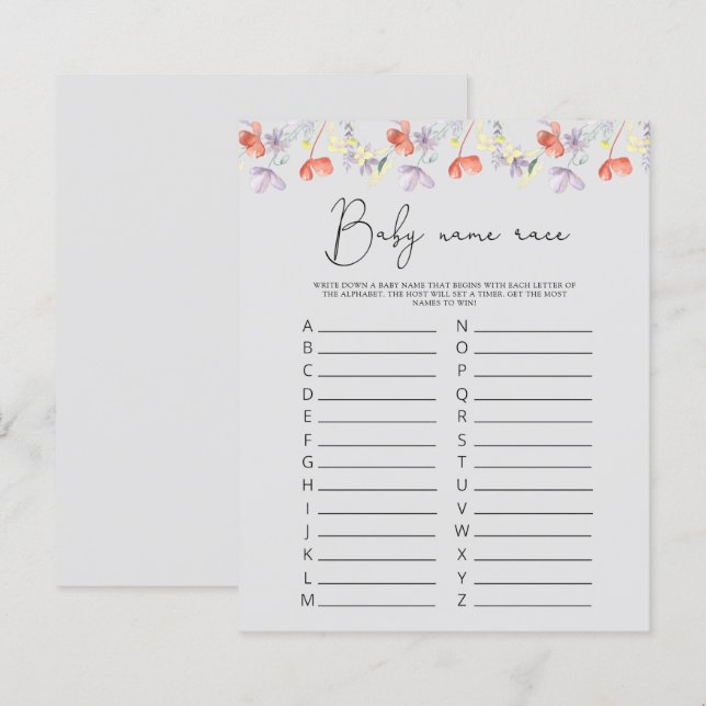 Wildblumen Kindernahrungsspiel (Vorne/Hinten)